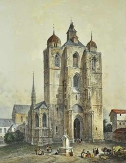 ANSICHT KONSTANZ "Cathedrale de Constance", Ansicht der Westfassade mit massivem, unvollendetem