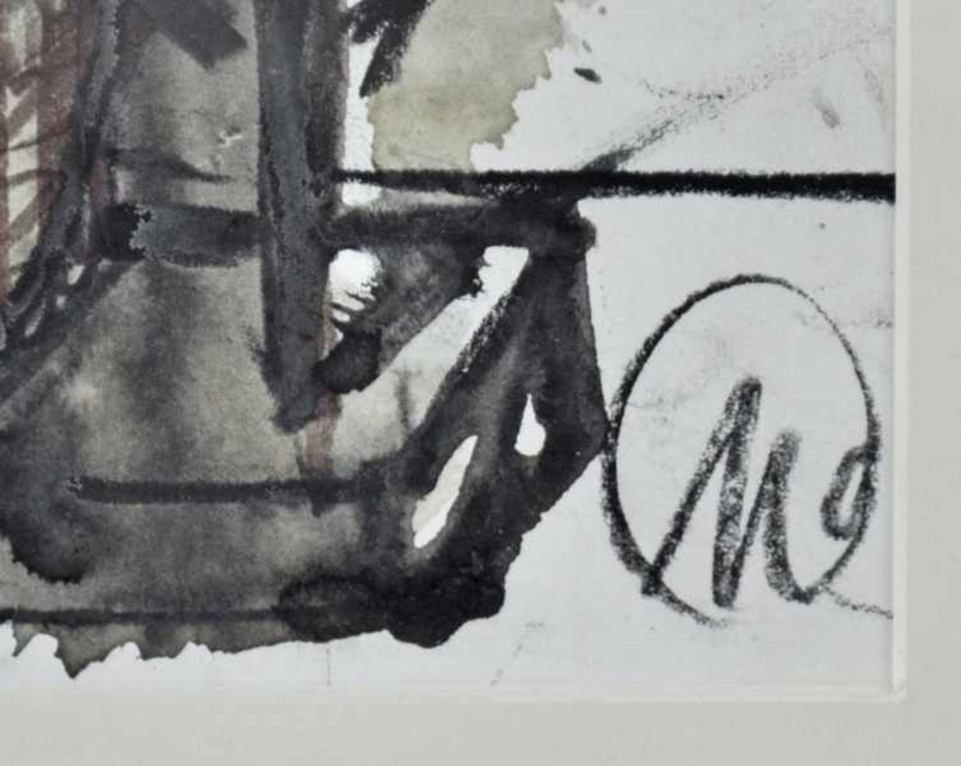 LÜPERTZ Markus (1941 Reichenberg) "Abstrakte Komposition", o.T., Mischtechnik auf Velin, - Image 3 of 3