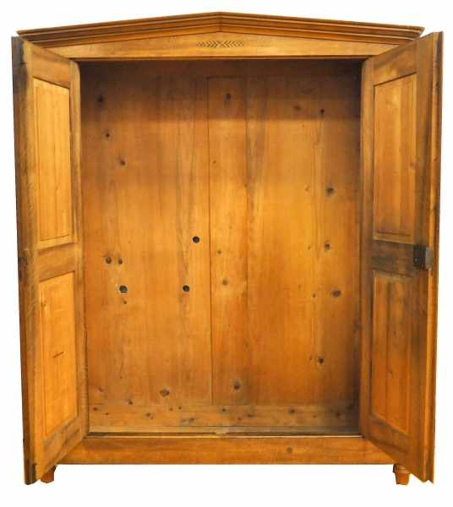 BIEDERMEIER-SCHRANK zweitürig, die Türen mit 2 getieften Kassetten, diese getrennt durch einen - Bild 3 aus 3