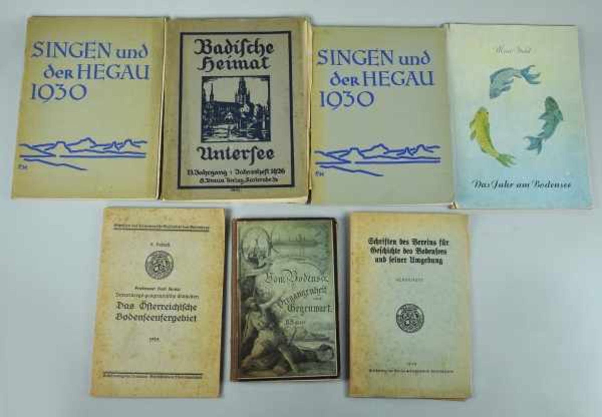 BODENSEE-LOT bestehend aus 7 verschiedenen Büchern/Heften, u.a. Bauer, B.: "Vom Bodensee,