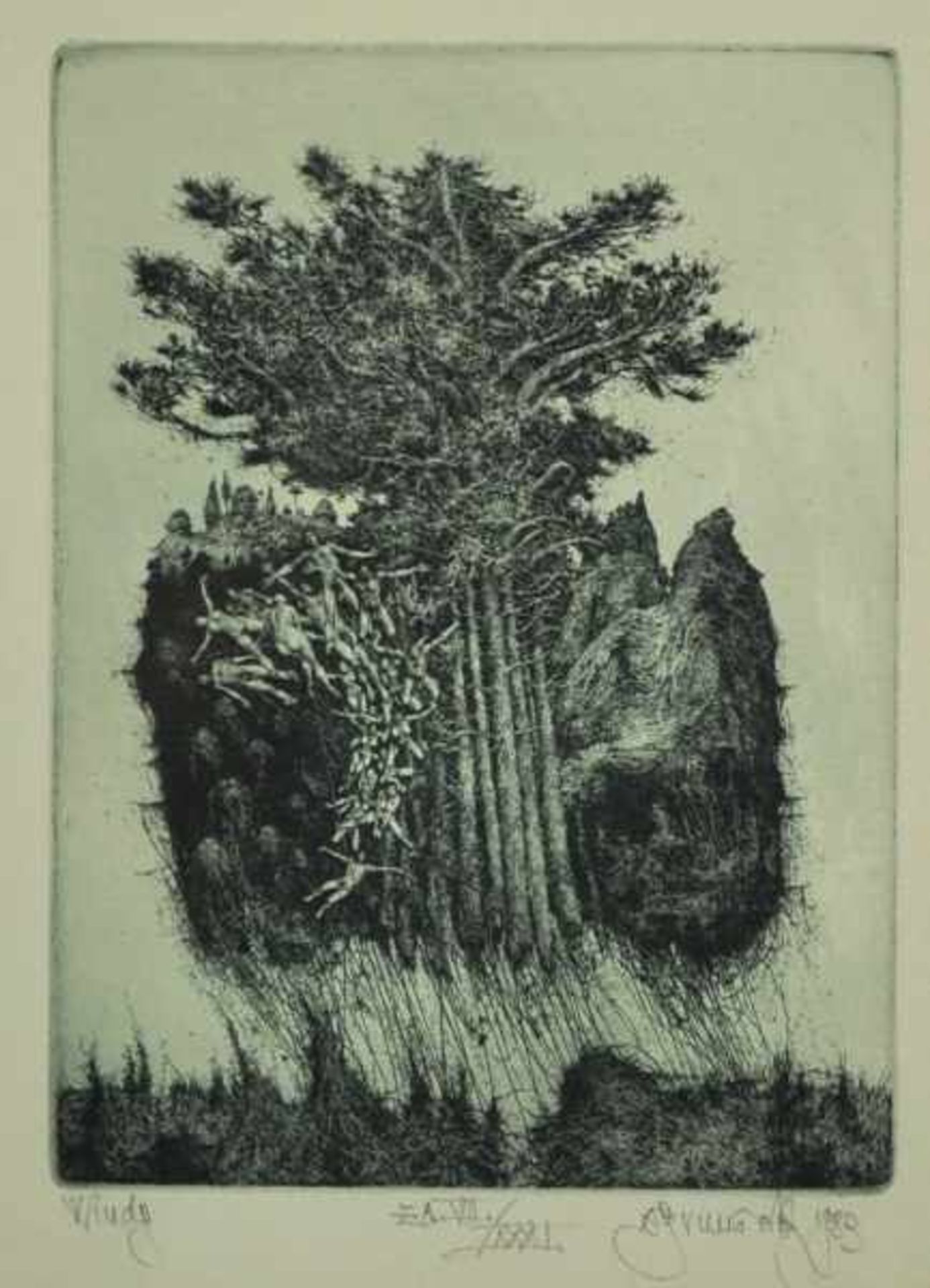 BRUNOVSKY Albin (1935 Zohor - 1997 Bratislava) "Windy", schwebende entwurzelte Bäume mit nackten