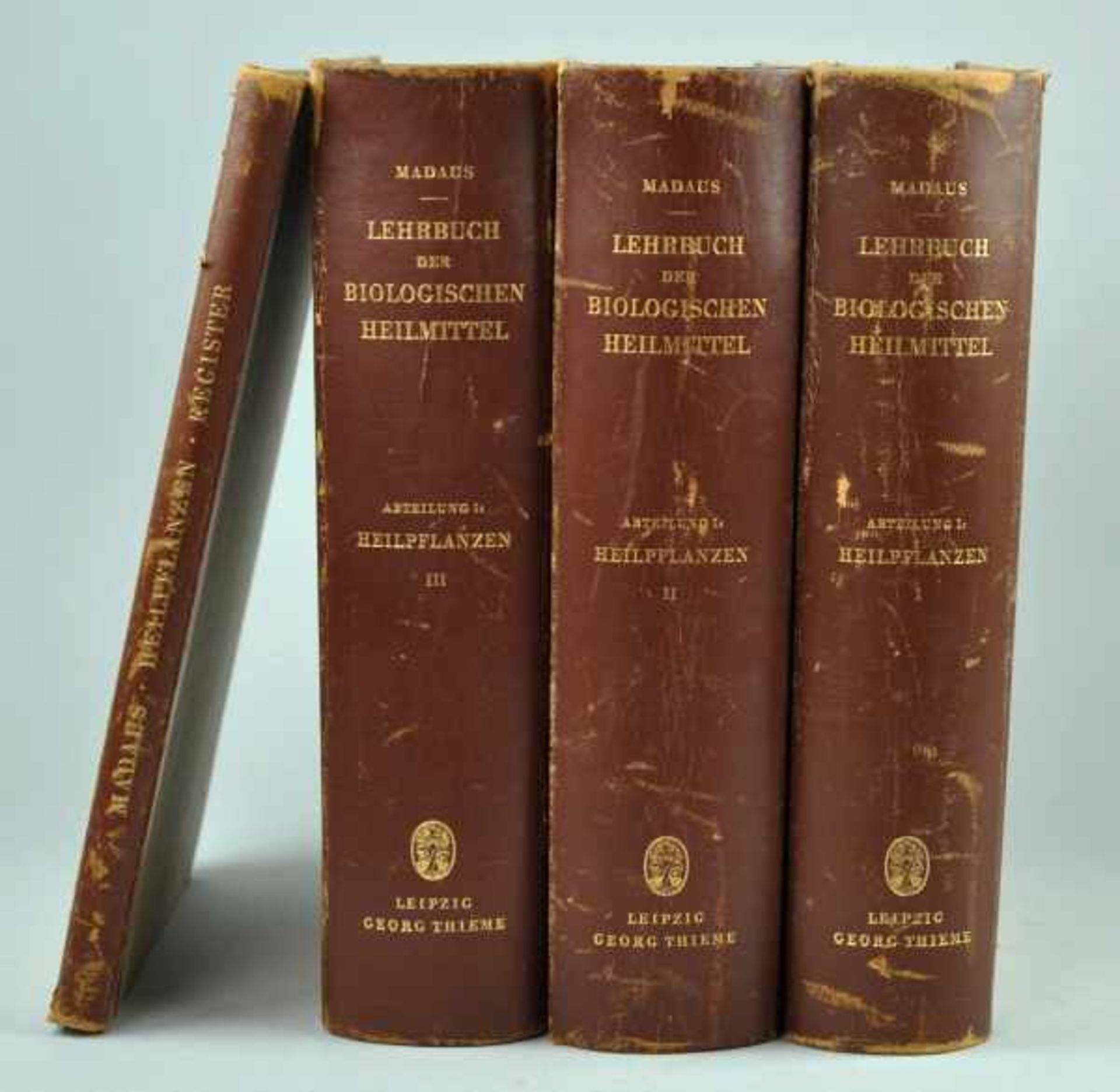 HEILMITTEL Madaus, Gerhard: "Lehrbuch der biologischen Heilmittel", in 3 Bänden plus Registerband,