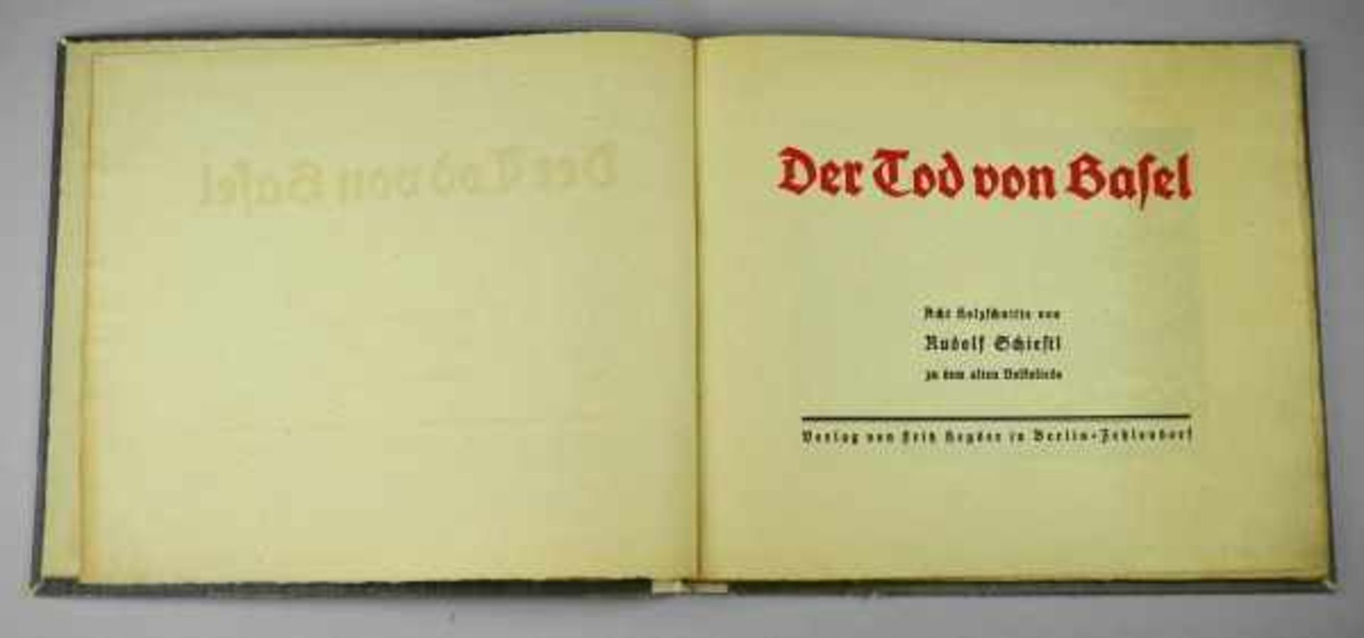TOTENTANZ Schiestl, Rudolf: Der Tod von Basel, Buch mit 8 Original-Holzschnitten, erster Holzschnitt - Bild 2 aus 4