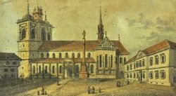 ANSICHTSKARTE KONSTANZ "Das Münster, und das Museum in Costanz [...]", altkolierte Ansichtskarte,