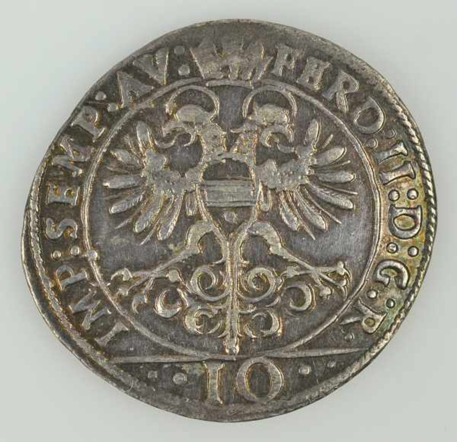 10 KREUZER STADT KONSTANZ mit Titel Kaiser Ferdinands II. (reg. 1619 - 1637), o.J., Silber, 4 gr,