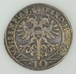 10 KREUZER STADT KONSTANZ mit Titel Kaiser Ferdinands II. (reg. 1619 - 1637), o.J., Silber, 4 gr,