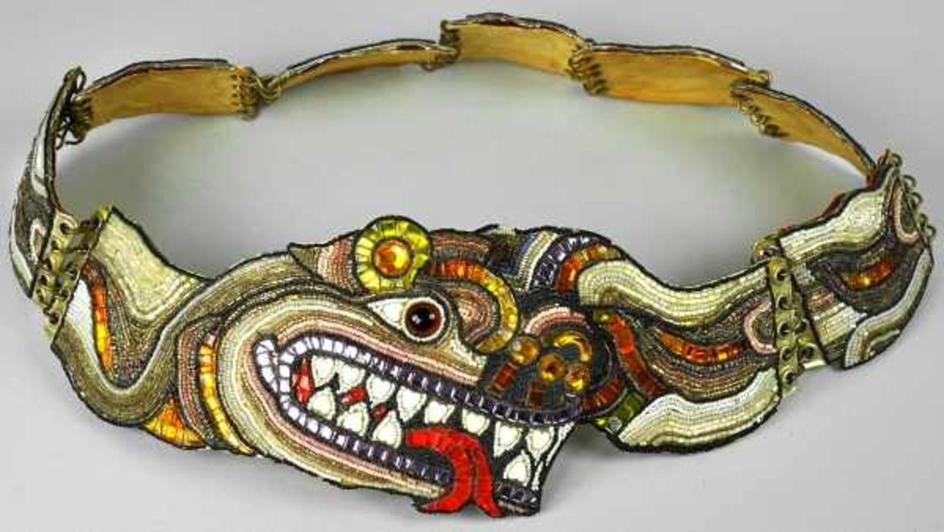 DIEDERICHS Peter (1923 -1982 Bodensee) Künstlergürtel in der Form eines langen Drachens. Glieder aus