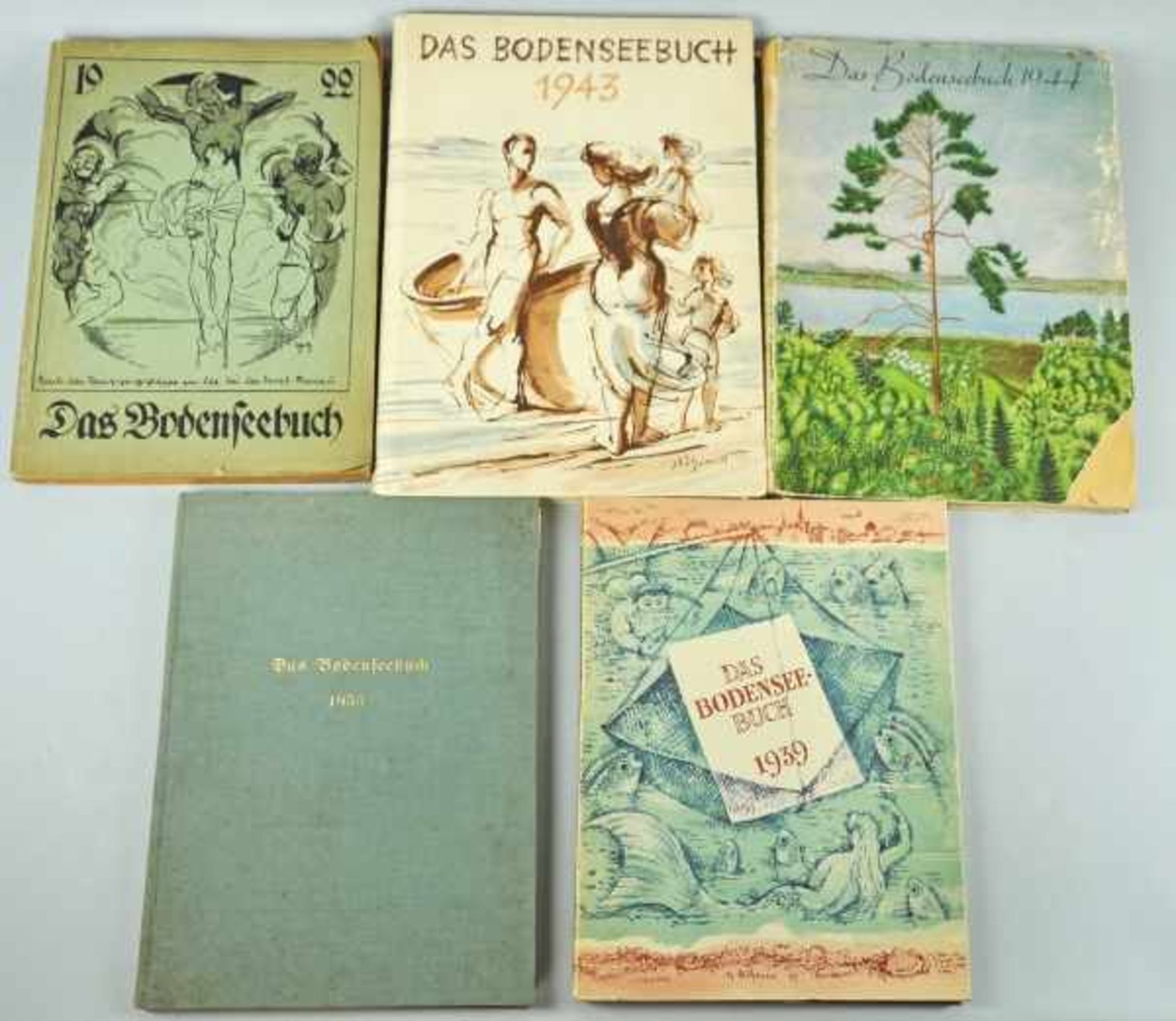 BODENSEEBUCH-LOT bestehend aus 5 verschiedenen Bänden des Bodenseebuches, Jahrgang 1922, 1935, 1939,