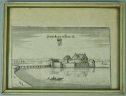 ANSICHT BODENSEE "Schloß Argen im Boden See", Ansicht des Schlosses Monfort in Langenargen, betitelt