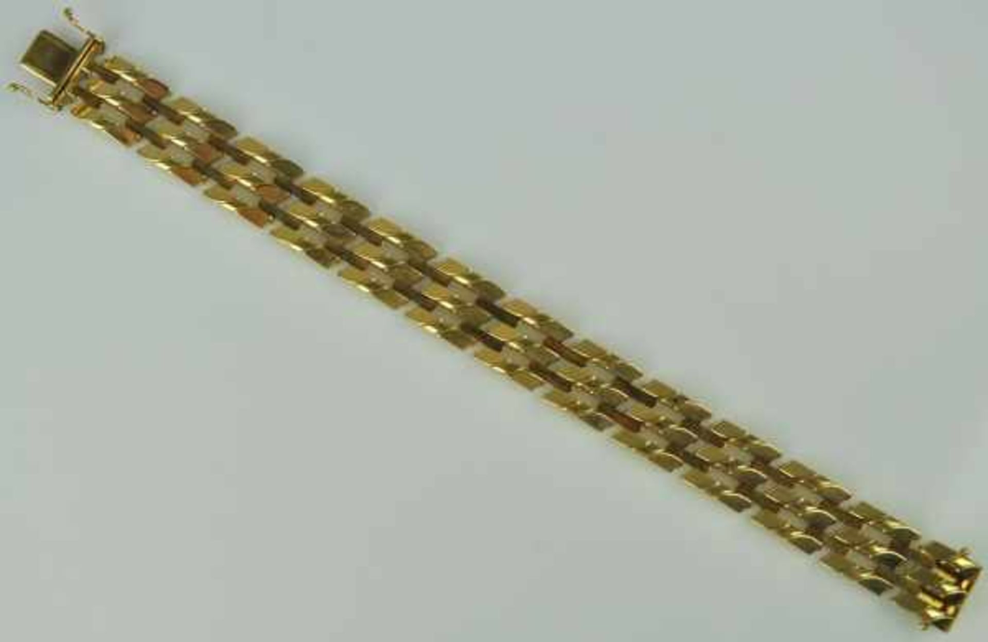 ARMBAND breiteres durchbrochenes Band aus polierten Rechteckgliedern, mit Steckverschluss und - Image 2 of 4