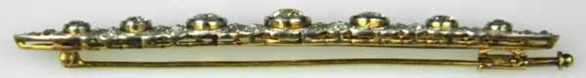 STABNADEL mit Diamantbesatz, Altschliffdiamanten gesamt um 2ct: 7 größere Diamanten von guter - Bild 2 aus 3