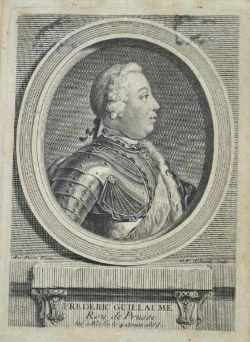 PORTRAIT "Friedrich Wilhelm I.", Brustprofilbild in oval, darunter bez. "Frederic Guillaume, Roy