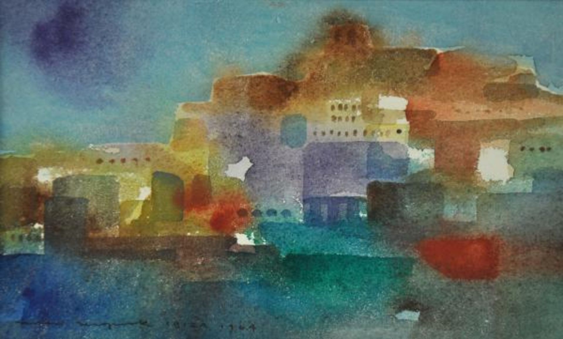 MATYSIAK Walter (1915 Schweidnitz - 1985 Konstanz) "Ibiza" 2 abstrakte Landschaften, Aquarelle, - Image 2 of 5