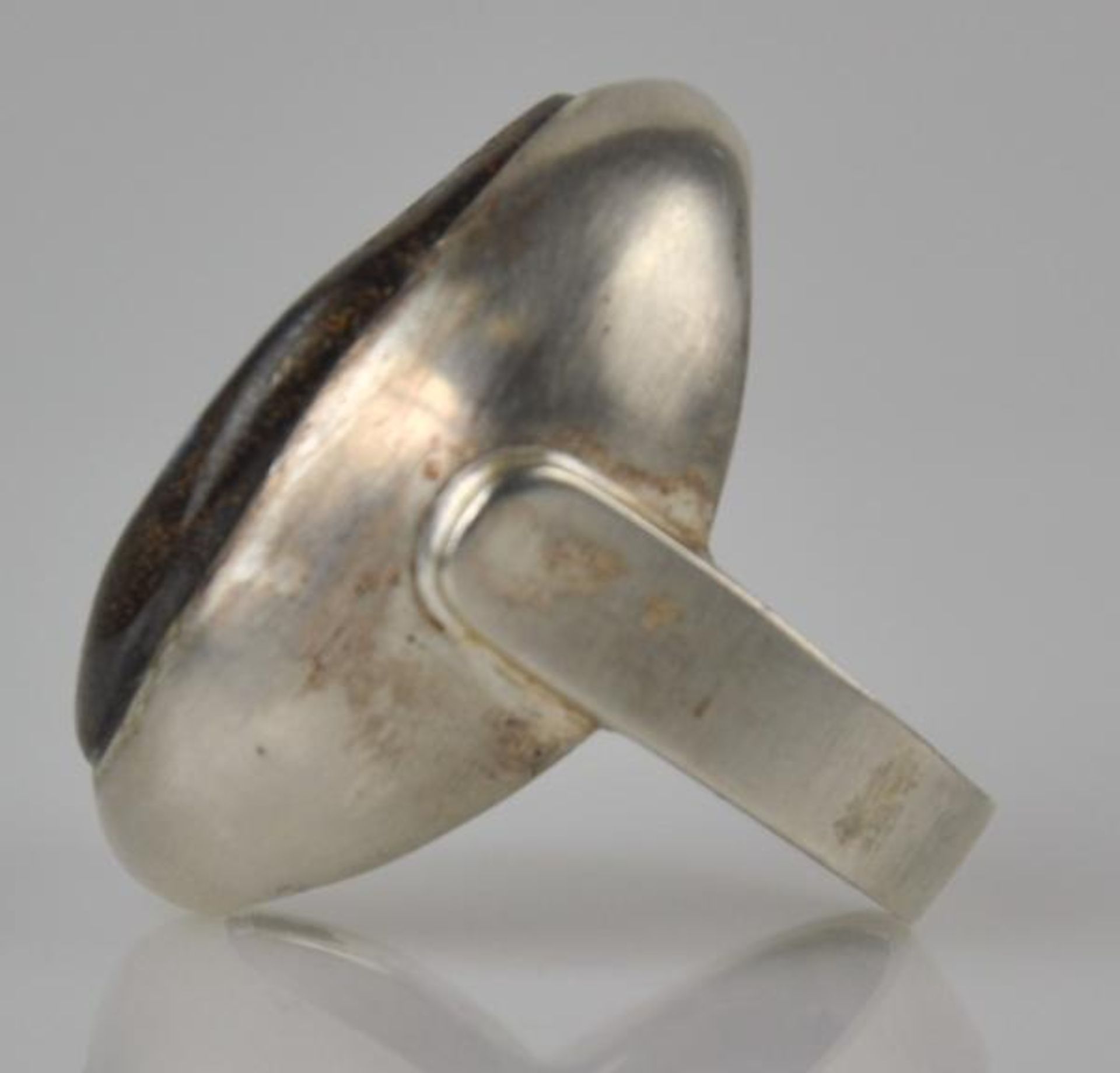 GROSSER RING oval, besetzt mit Boulderropal in handgefertiger Silberfassung 925, Gr. 57 - Bild 2 aus 3