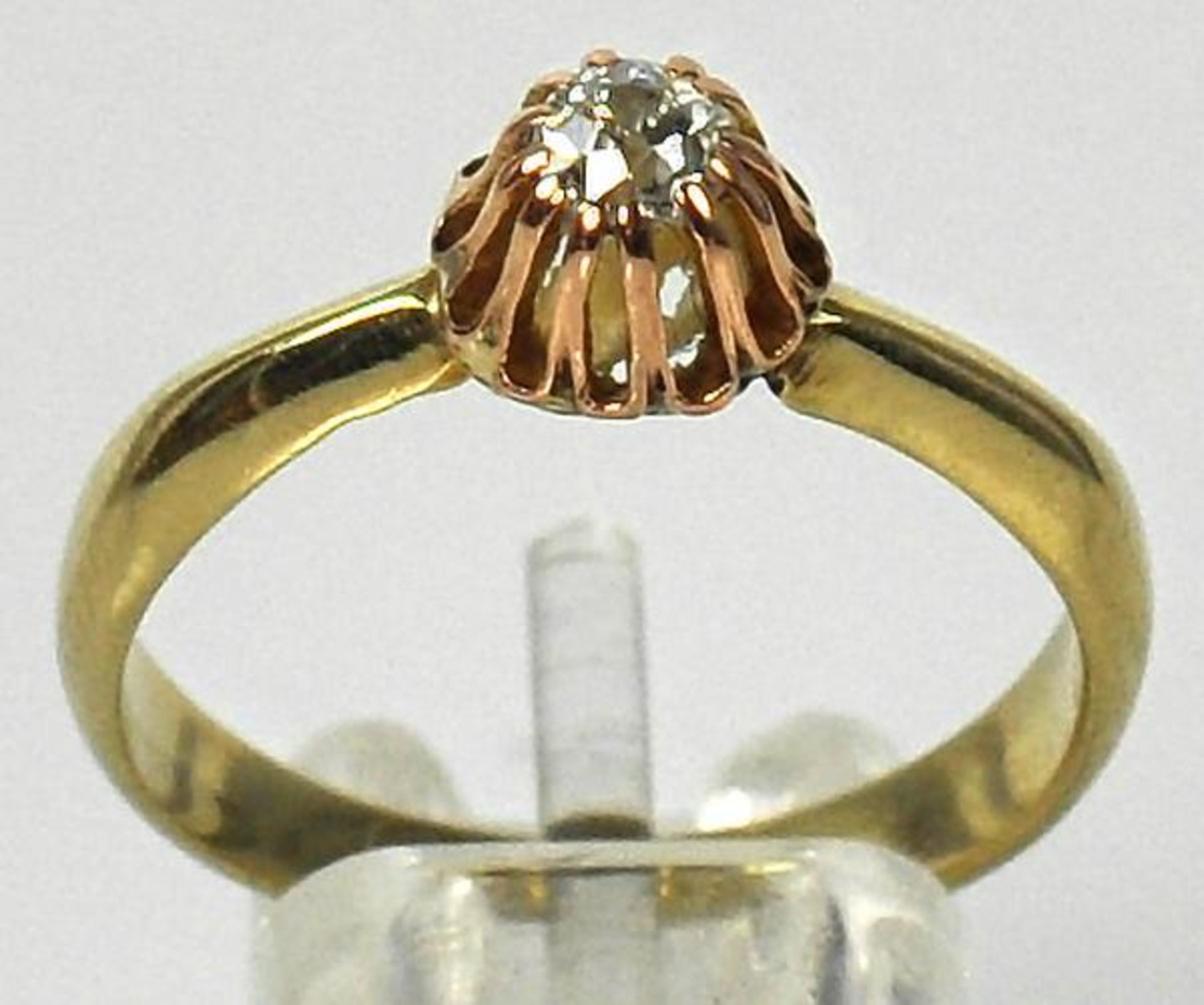 RING kleiner Rosendiamant in Gelbgoldfassung 14ct, Gr.51 - Bild 3 aus 3