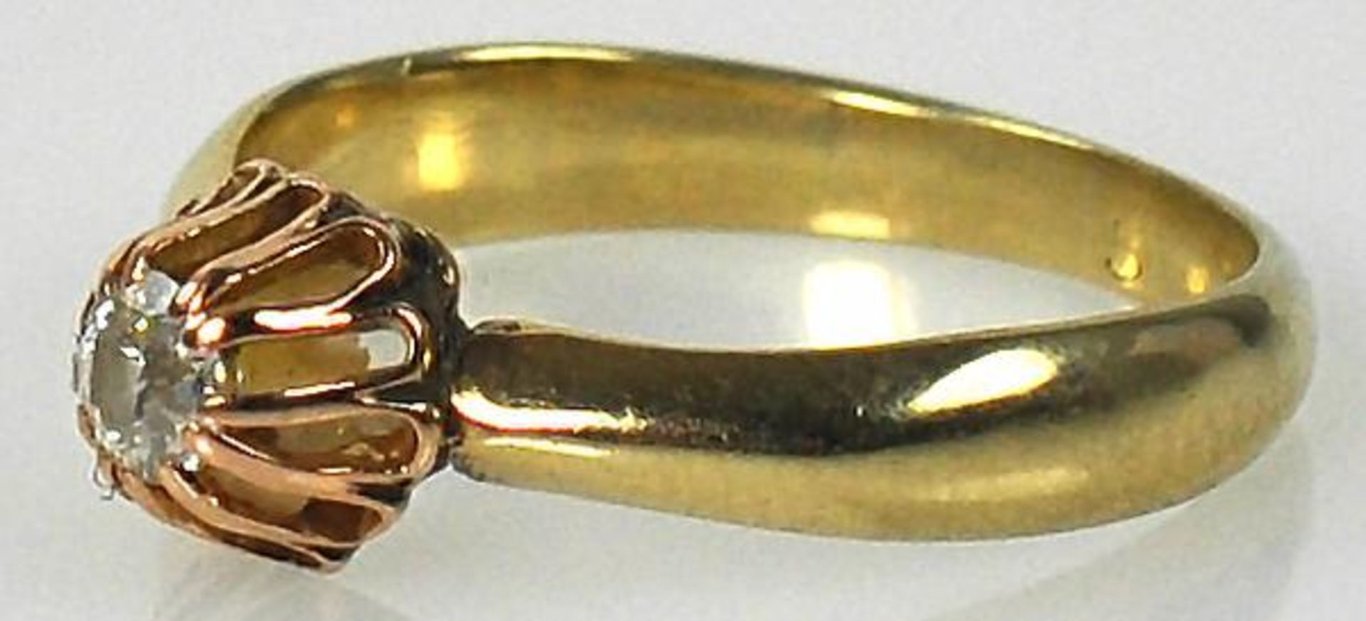 RING kleiner Rosendiamant in Gelbgoldfassung 14ct, Gr.51 - Bild 2 aus 3