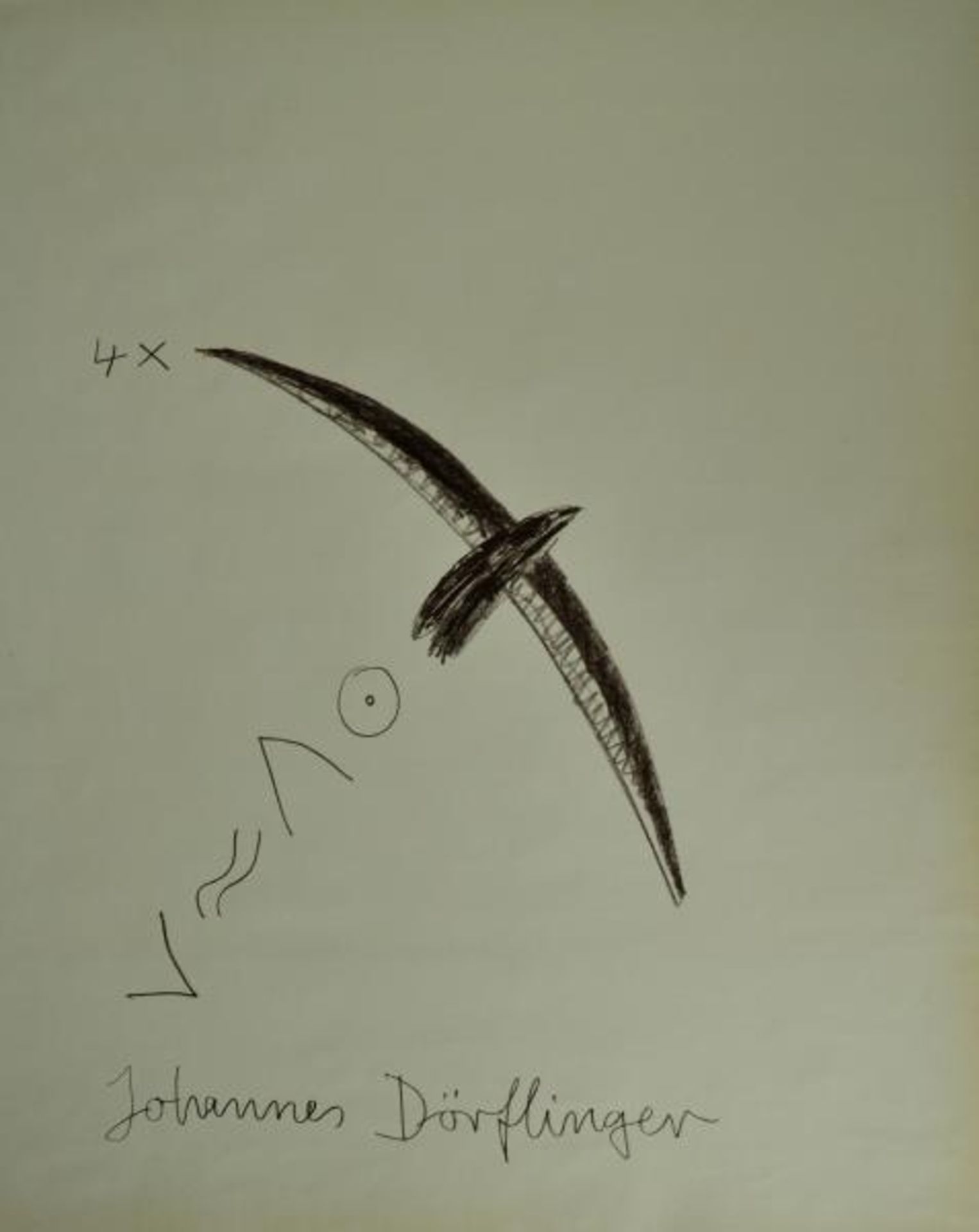 DÖRFLINGER Johannes (1941 Konstanz) Künstlermappe mit 4 Werken, stilisierte Vogelmotive auf - Image 2 of 5