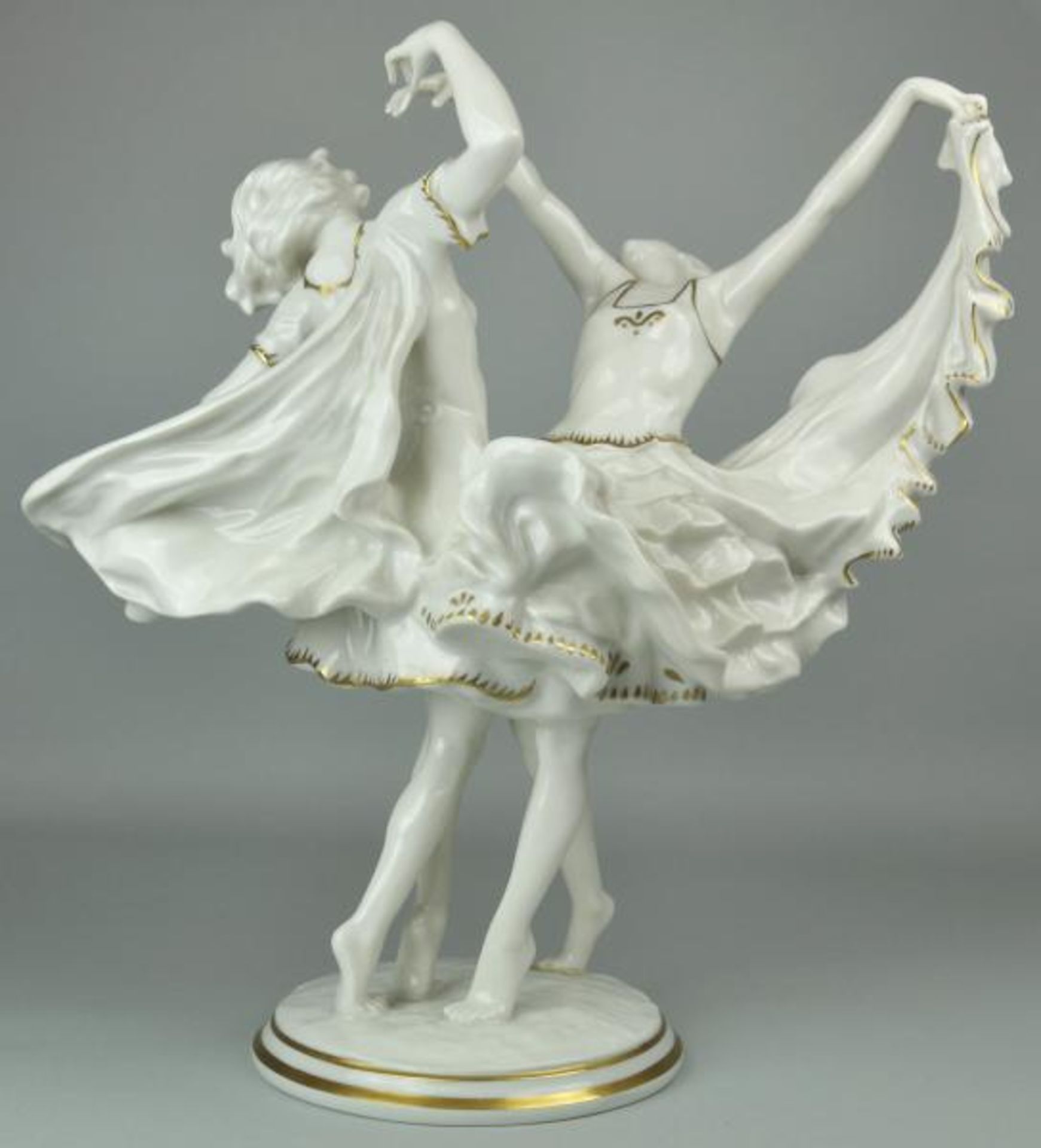 TÄNZERINNEN "Frühlingsreigen" zwei tanzende Mädchen mit fliegenden Tanzröcken, wallender - Image 2 of 4