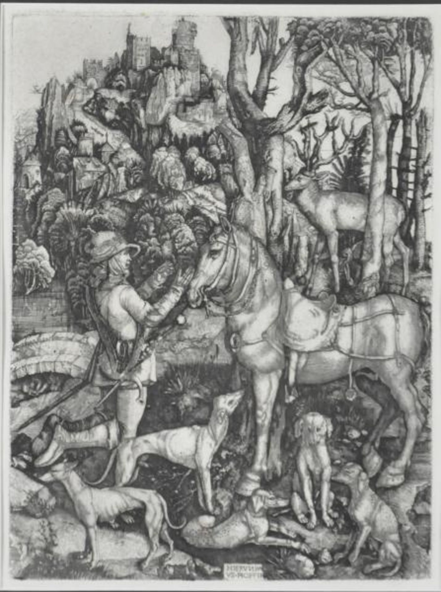 HOPFER Hieronymus (ca. 1500 Augsburg - 1536(?) Nürnberg), "St. Hubertus", auch Eustachius genannt,