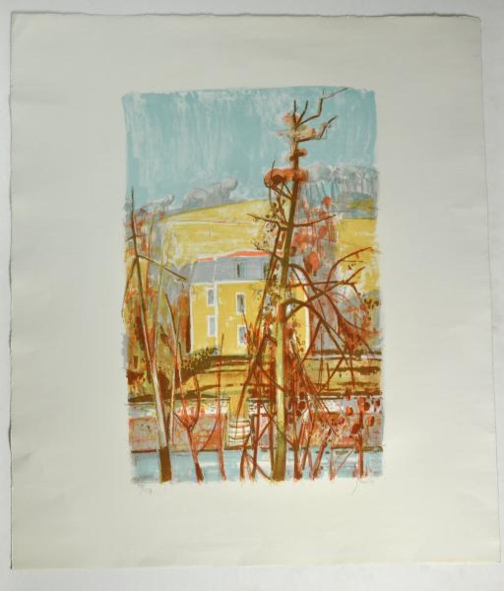 GRAFIK-LOT(2) bestehend aus "Villa am Fluss", Rudolf Zender (1901 Rüti - 1988 Winterthur), Ex.50/ - Bild 2 aus 5