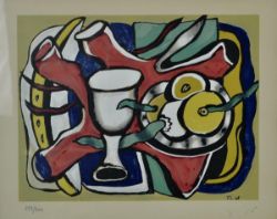 LEGER Fernand (1881 Argentan - 1955, Gif-sur-Yvette) "Stillleben" mit Pokal, signiert u. datiert (