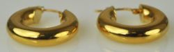 PAAR CREOLEN polierte Ringe in Gelbgold 18ct, 2,9g. D 19mm