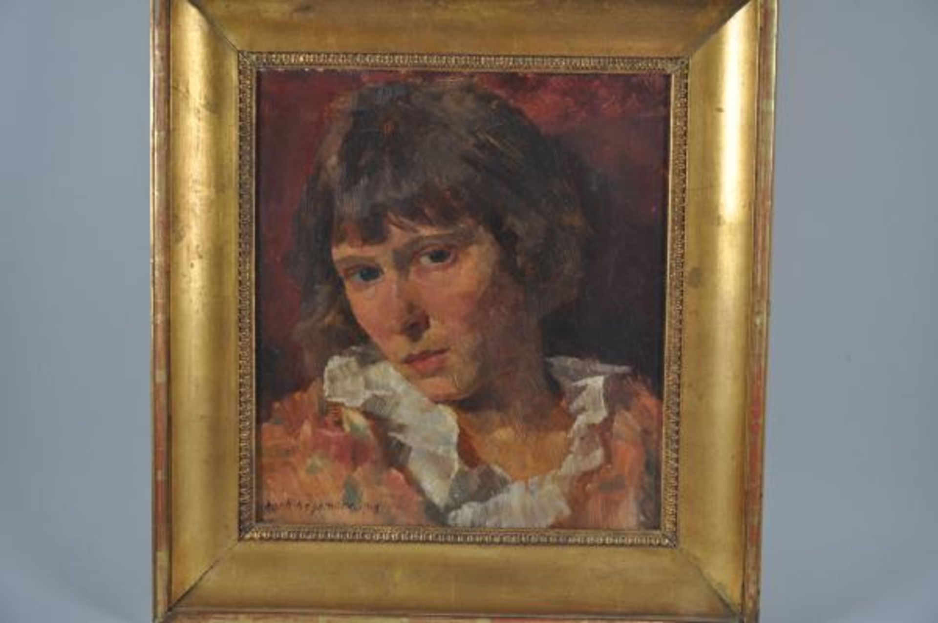 HAGEMANN Oskar (1888 Holoubkov bei Pilsen - 1984 Karlsruhe) "Frauenportrait", junge Frau mit - Bild 2 aus 4
