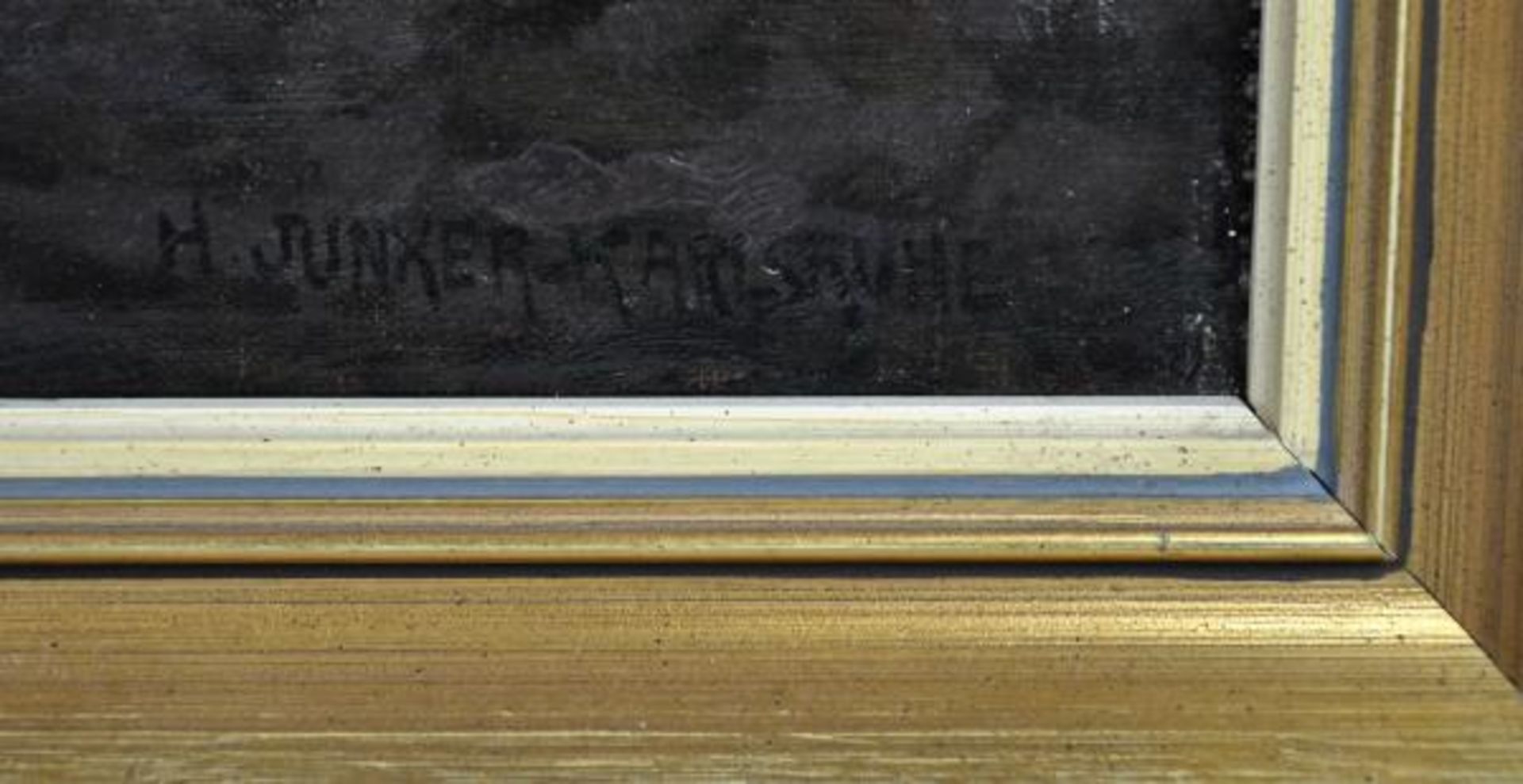 JUNKER Hermann d.J. (1876 Frankfurt-?) "Fuhrgespann" mit Bauer u. Bäuerin auf dem Acker, signiert u. - Bild 3 aus 4