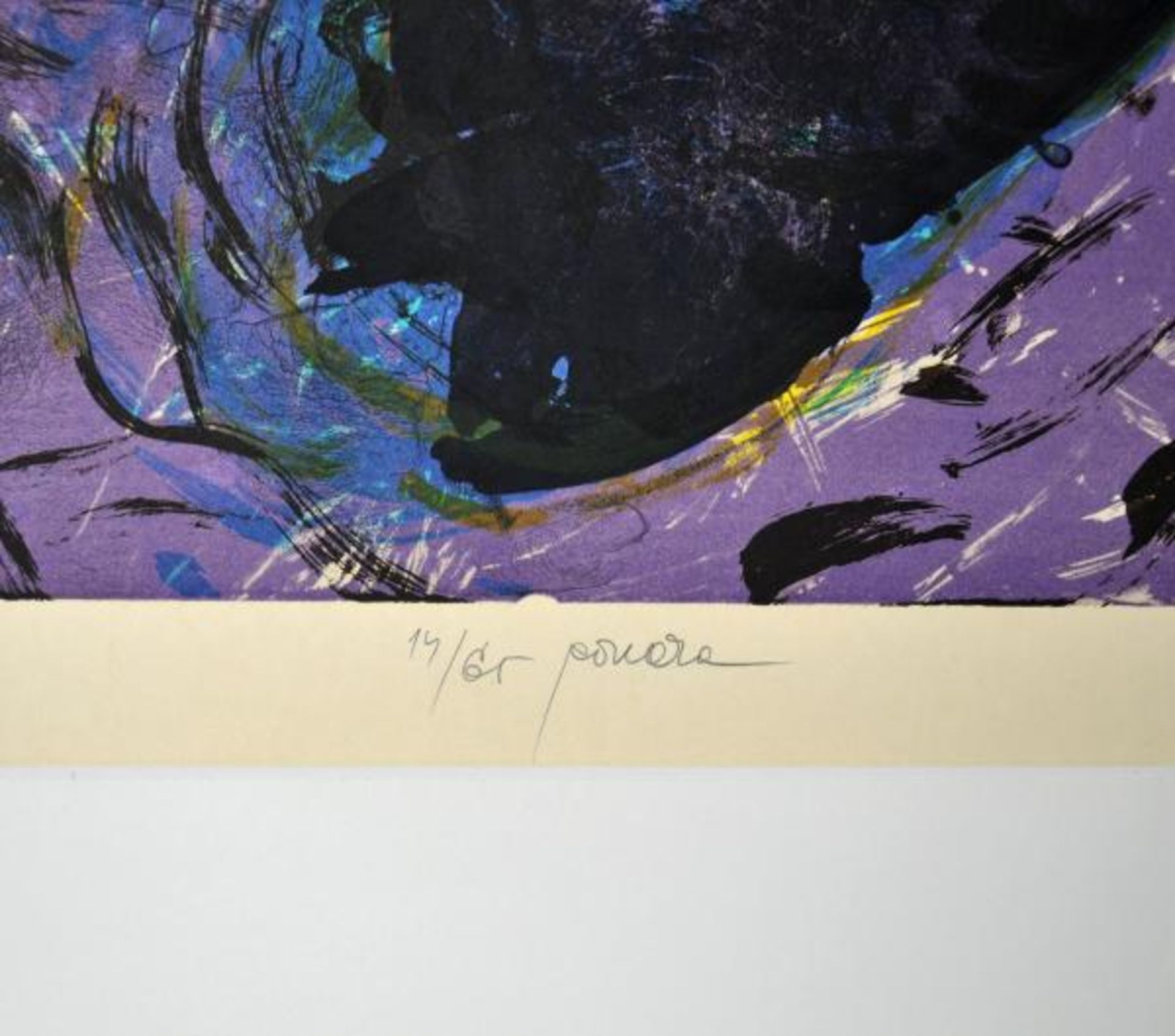 ROUCKA Pavel (1942 Prag) "Abstrakt", polychrome abstrahierende Darstellung in gelb, grau u. violett, - Image 3 of 3