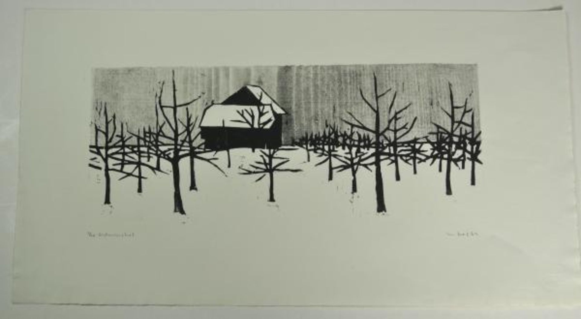 GRAF Ernst (1909 Bern - 1988 Ermatingen) drei Holzschnitte, "Mann vor Bett stehend": Ex. 28/50, - Bild 8 aus 9