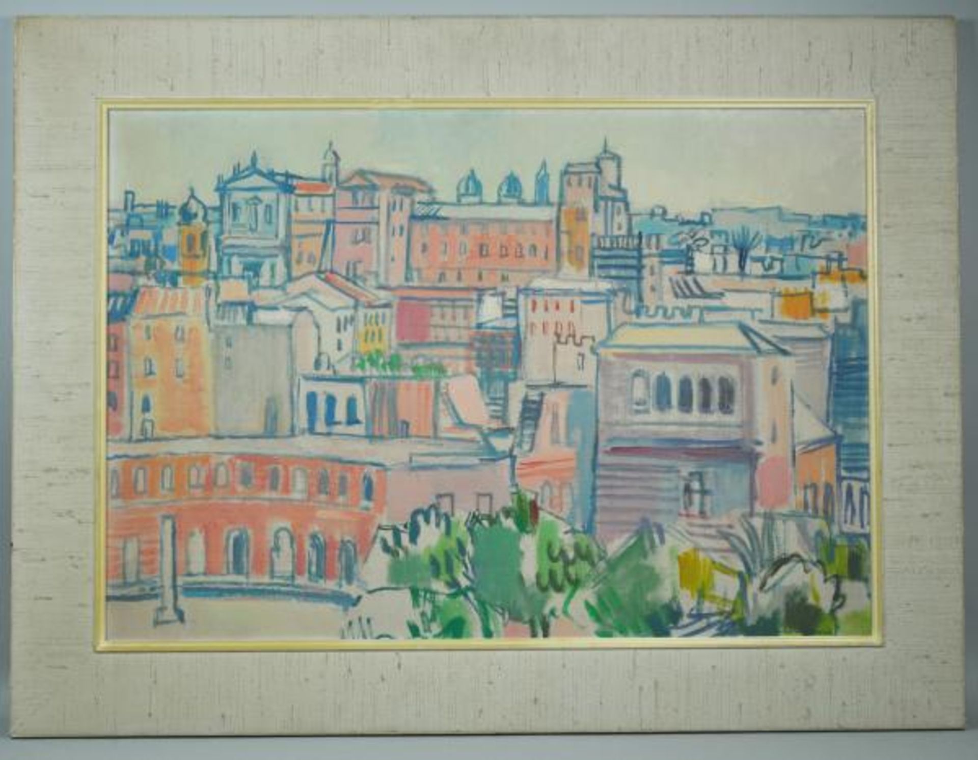 SAUERBRUCH Hans (1910 Marburg - 1996 Konstanz) "Stadtansicht Rom", farbenfrohe Darstellung von - Bild 2 aus 3