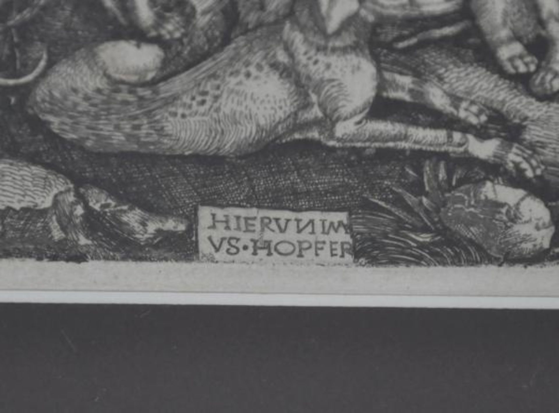HOPFER Hieronymus (ca. 1500 Augsburg - 1536(?) Nürnberg), "St. Hubertus", auch Eustachius genannt, - Bild 3 aus 3