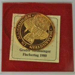GOLDMÜNZE Großer Memminger Fischertag 1980, Münzgold 900, 15g