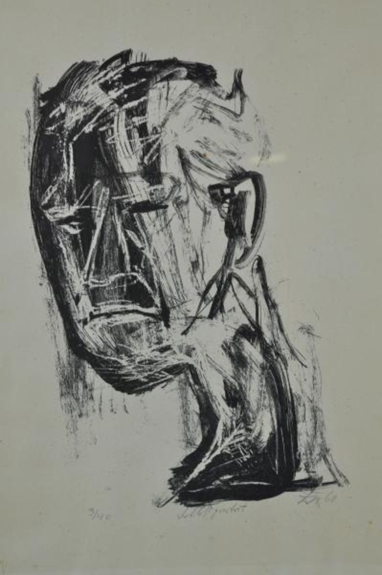 DIX Otto (1891 Gera - 1969 Singen) "Selbstportrait", in Dreiviertelperspektive, Ex. 3/40, signiert