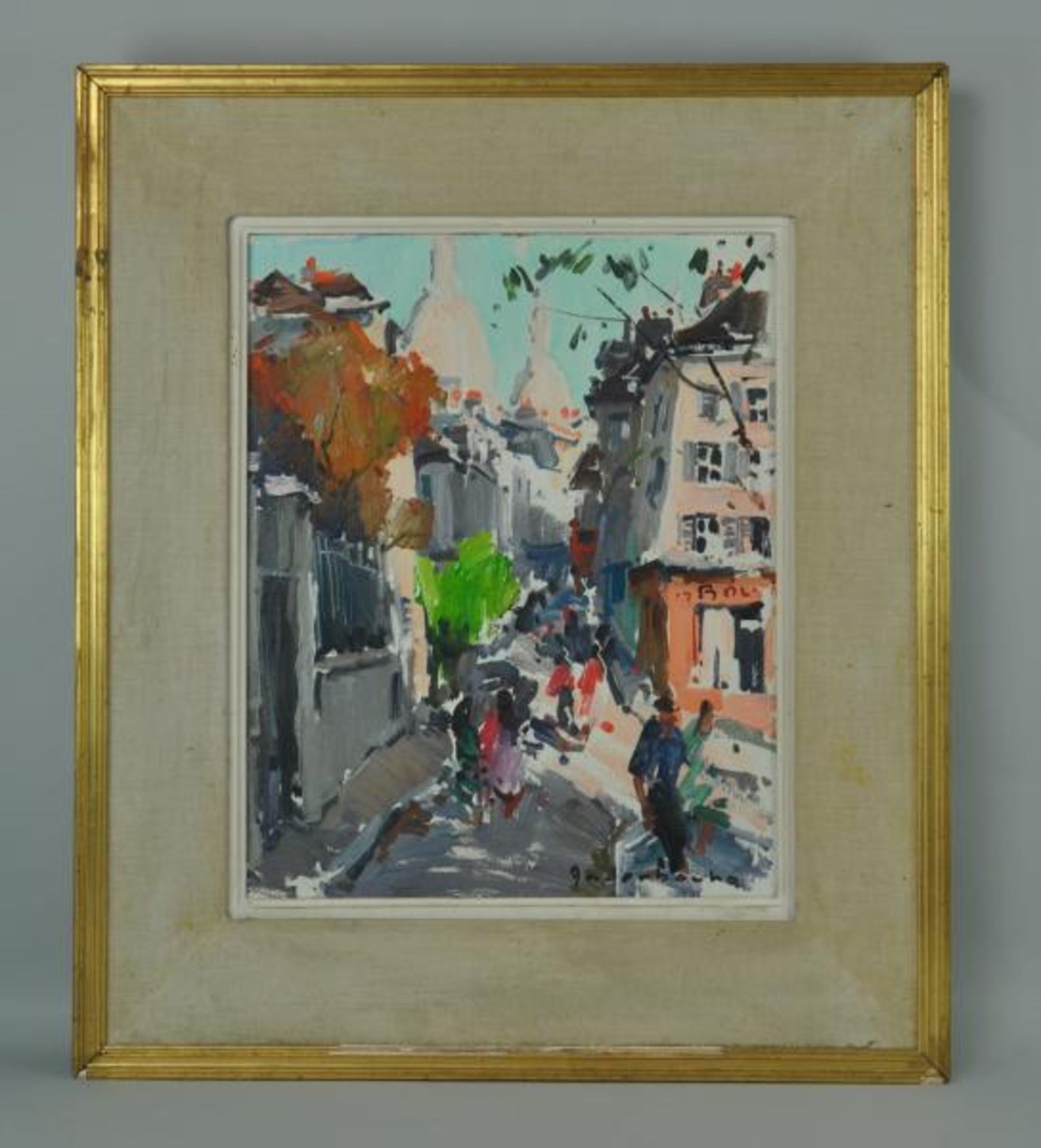 ANDERBOUHR Paul-Jean (1909 Paris - 2006) "Montmartre-Rue Norvin", Blick durch die Gassen auf die - Bild 2 aus 4