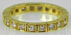 MEMOIRE-RING rundum besetzt mit Brillanten um 0,45ct gesamt, in Gelbgoldfassung 18ct, Gr.55