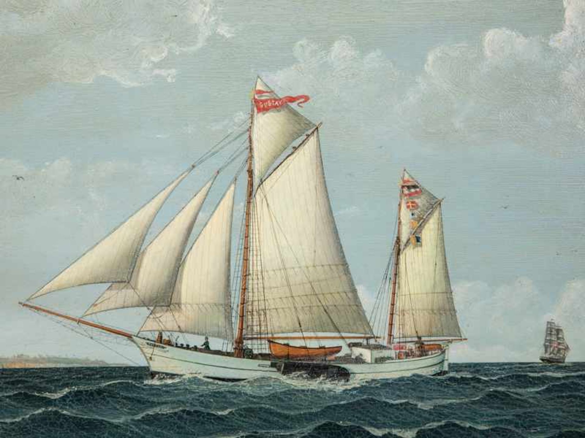 Gregersen, Julius (1860 - 1953). Schiffsportrait/Kapitänsbild der Segelyacht "M/S Gustav v. - Bild 5 aus 8