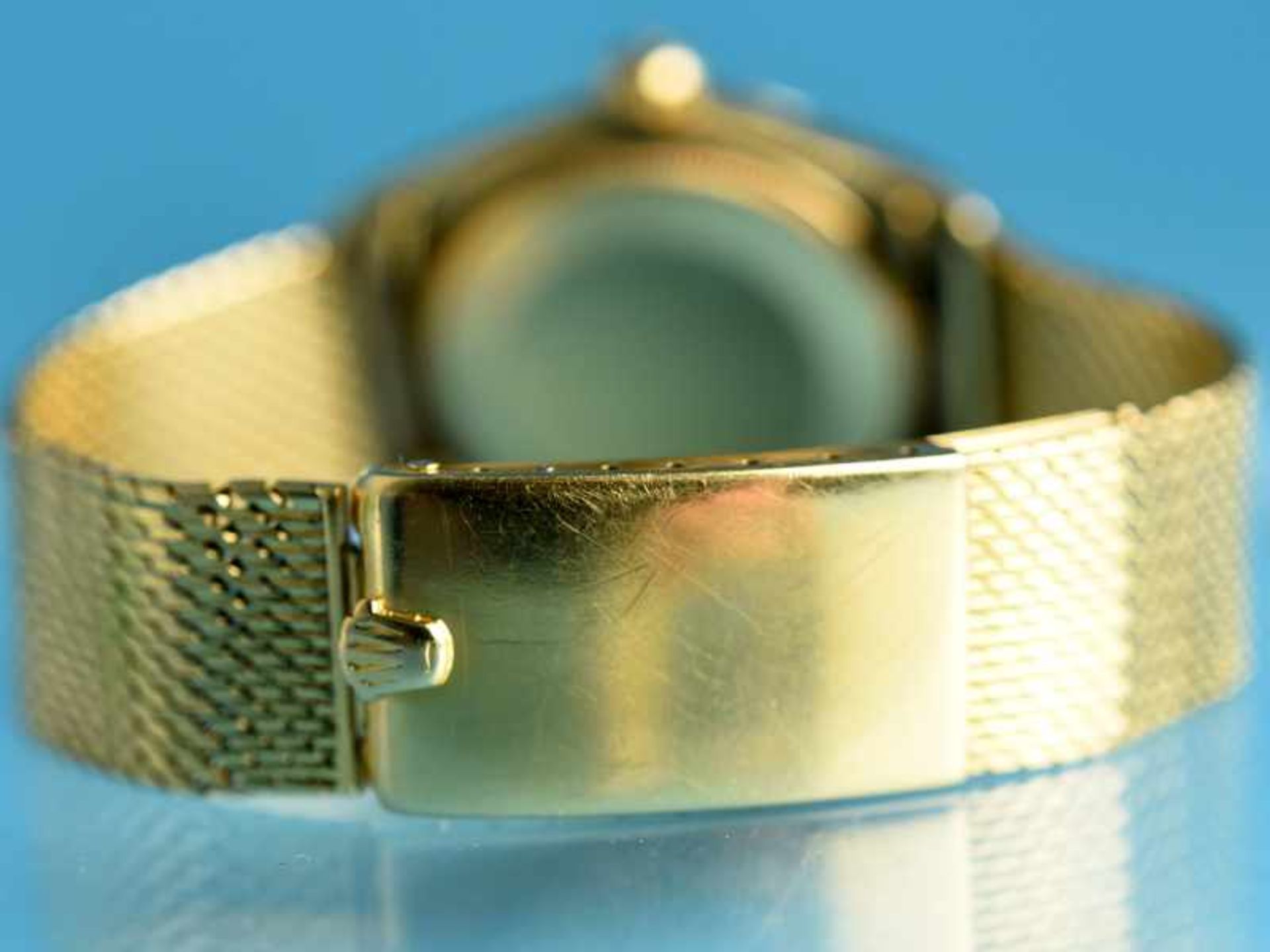 Herrenarmbanduhr "Oyster Perpetual", mit goldenem Armband und originaler Faltschließe von Rolex, - Bild 7 aus 12