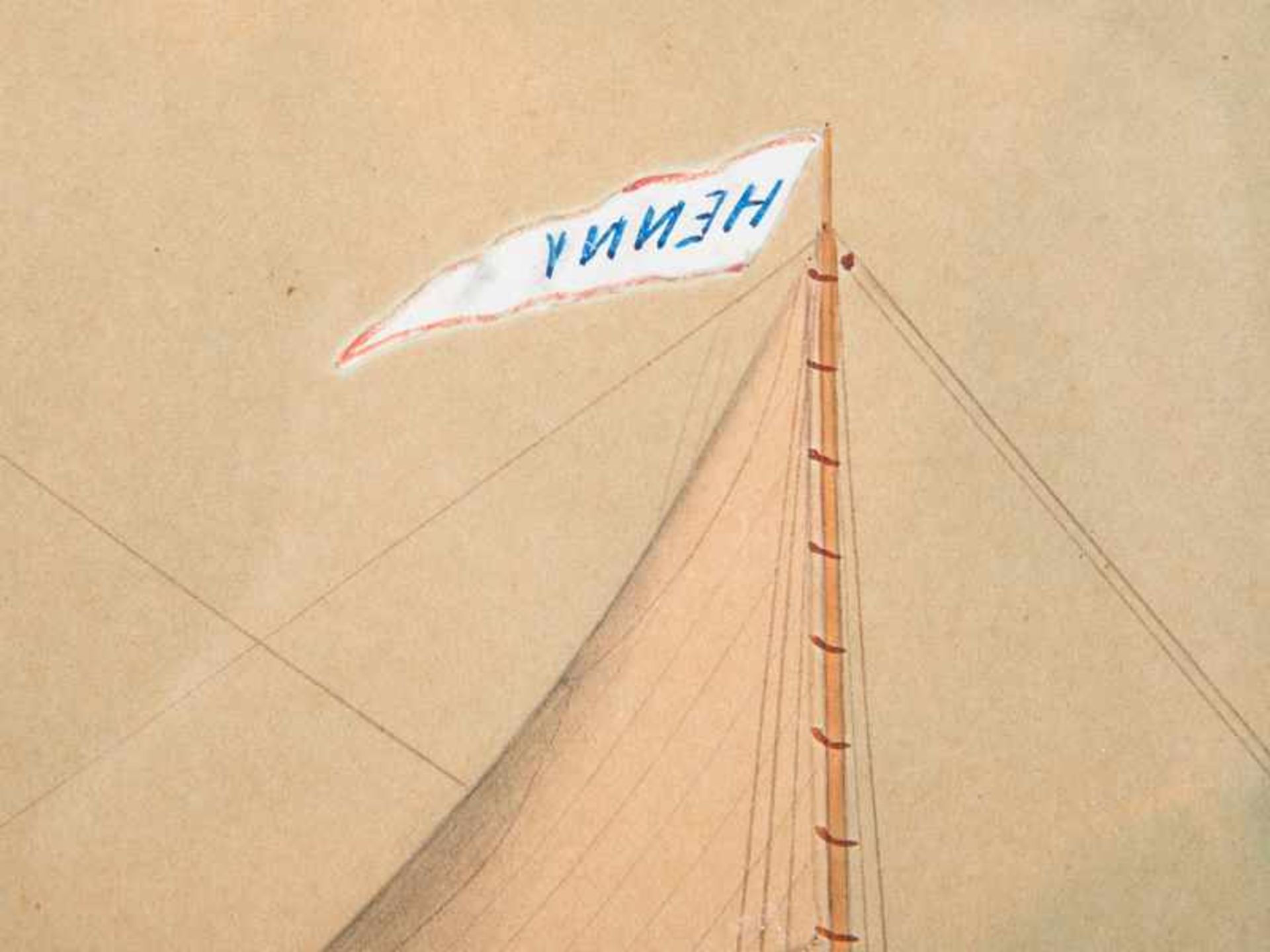 Chappell, Reuben (1870 - 1940), zugeschrieben. Schiffsportrait/Kapitänsbild der Schoneryacht "Henny" - Bild 7 aus 9