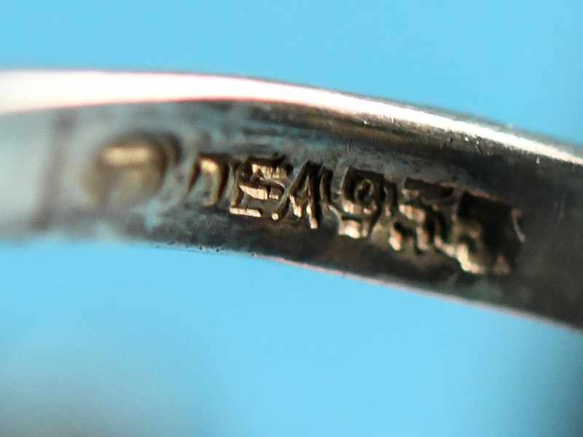 Ring mit Perle, Markasiten und schwarzem Emaille, Theodor Fahrner, Art Deco 935/- Silber mit Reste - Bild 2 aus 4