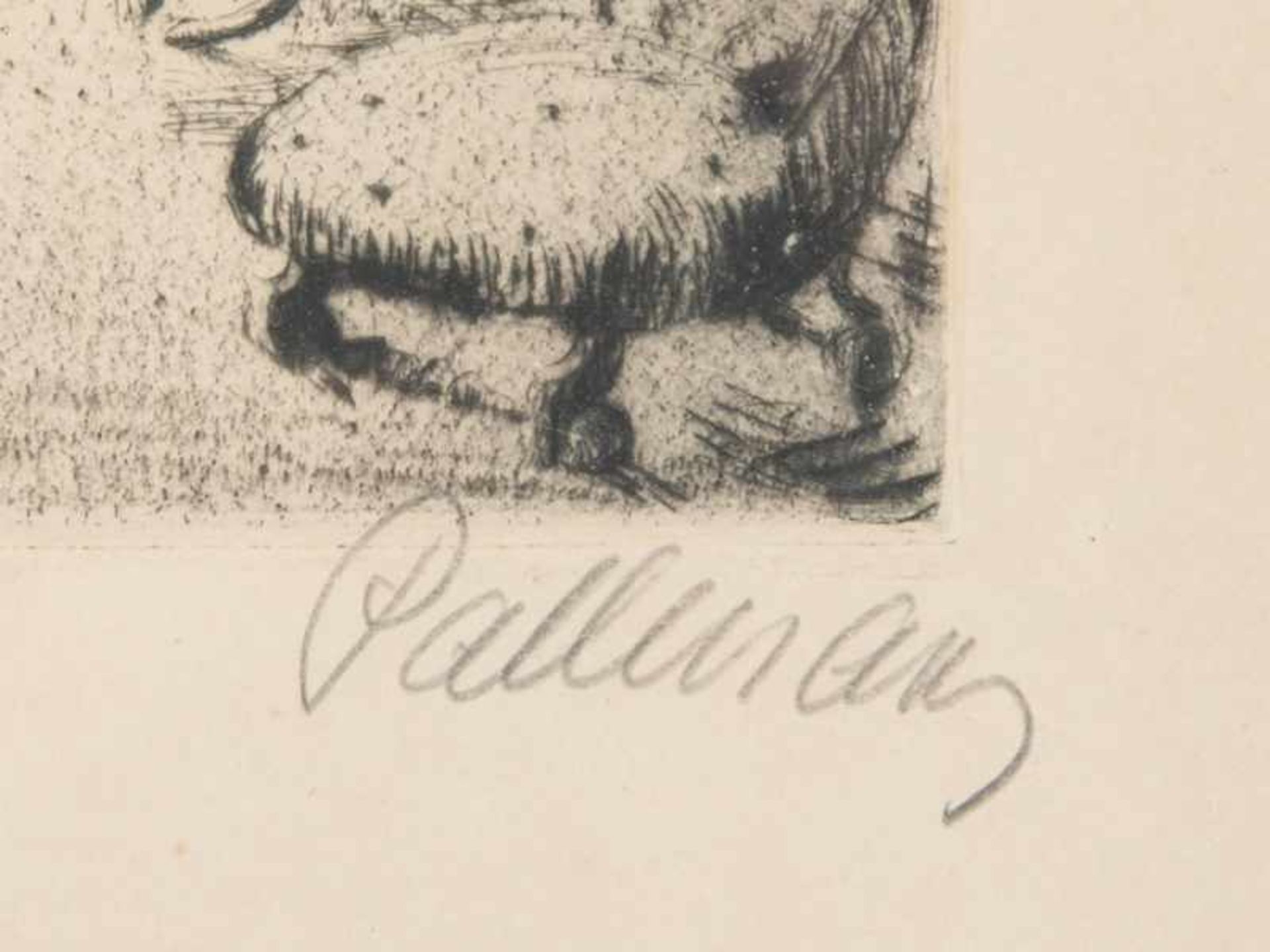 Pallmann, Kurt (1886 - 1952). Radierung, "Liszt in Weimar"; Interieurszene aus dem Weimarer Haus des - Image 3 of 5