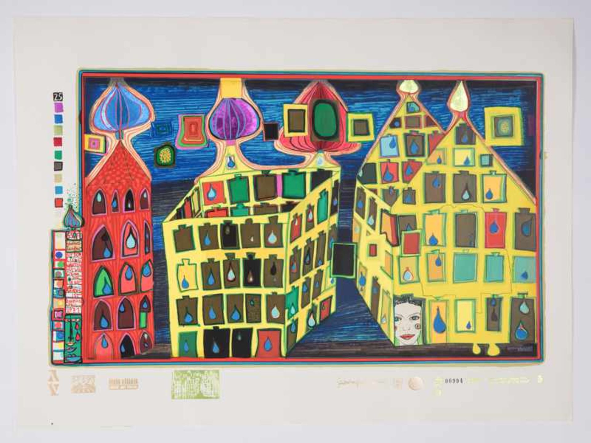 Hundertwasser, Friedensreich (1928 - 2000). "Look at it on a rainy day", 1971/ 72, 10 Farb- - Bild 15 aus 40