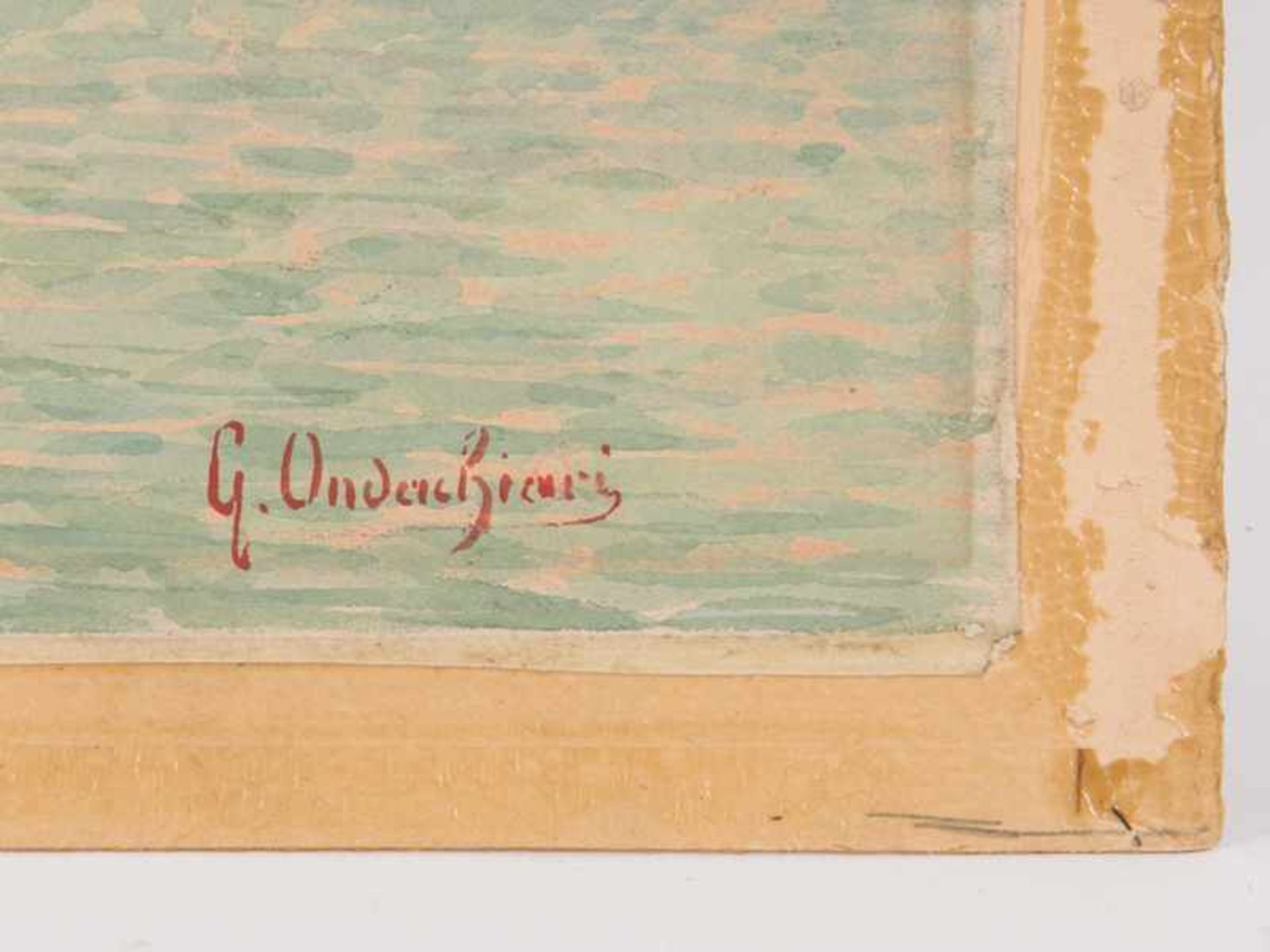 Ondachiari, G. (italienischer Künstler, 19./20. Jh.). Aquarell über Bleistiftskizze (doubliert auf - Bild 6 aus 8