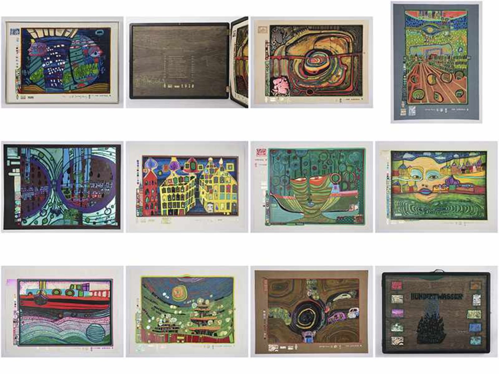 Hundertwasser, Friedensreich (1928 - 2000). "Look at it on a rainy day", 1971/ 72, 10 Farb-