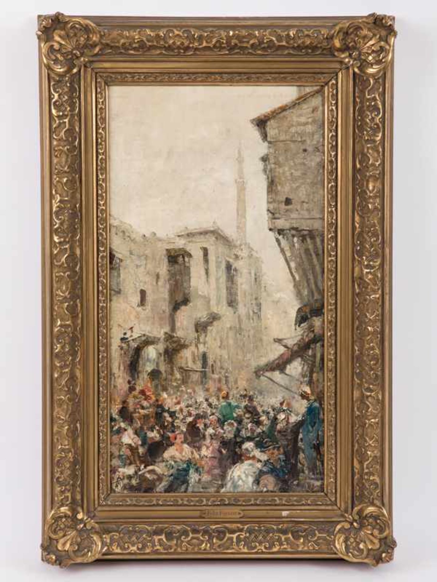 Possard, Felix (1837 - 1928). Öl auf Malkarton, "Straße in Cairo". In impressionistischer Manier - Bild 2 aus 16