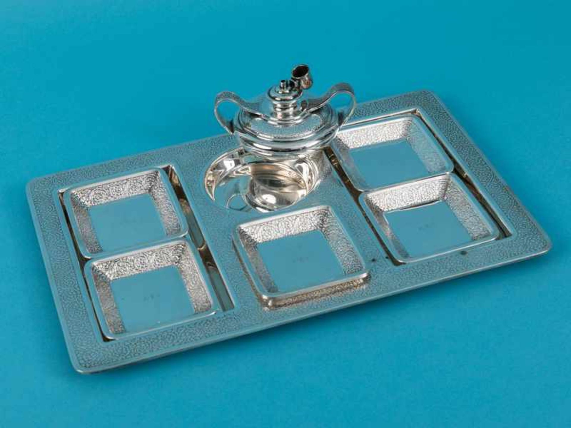 8-tlg. Rauch-Set für 6 Personen, Tiffany, New York (USA), 1916 - 1920. 925/-Silber, Gesamtgewicht