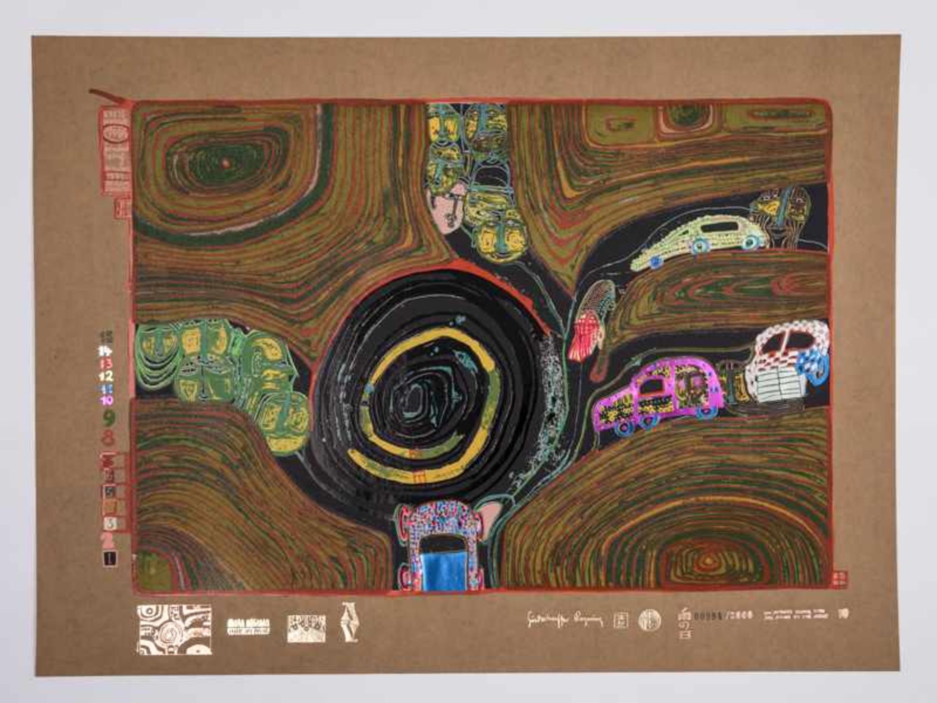 Hundertwasser, Friedensreich (1928 - 2000). "Look at it on a rainy day", 1971/ 72, 10 Farb- - Bild 5 aus 40