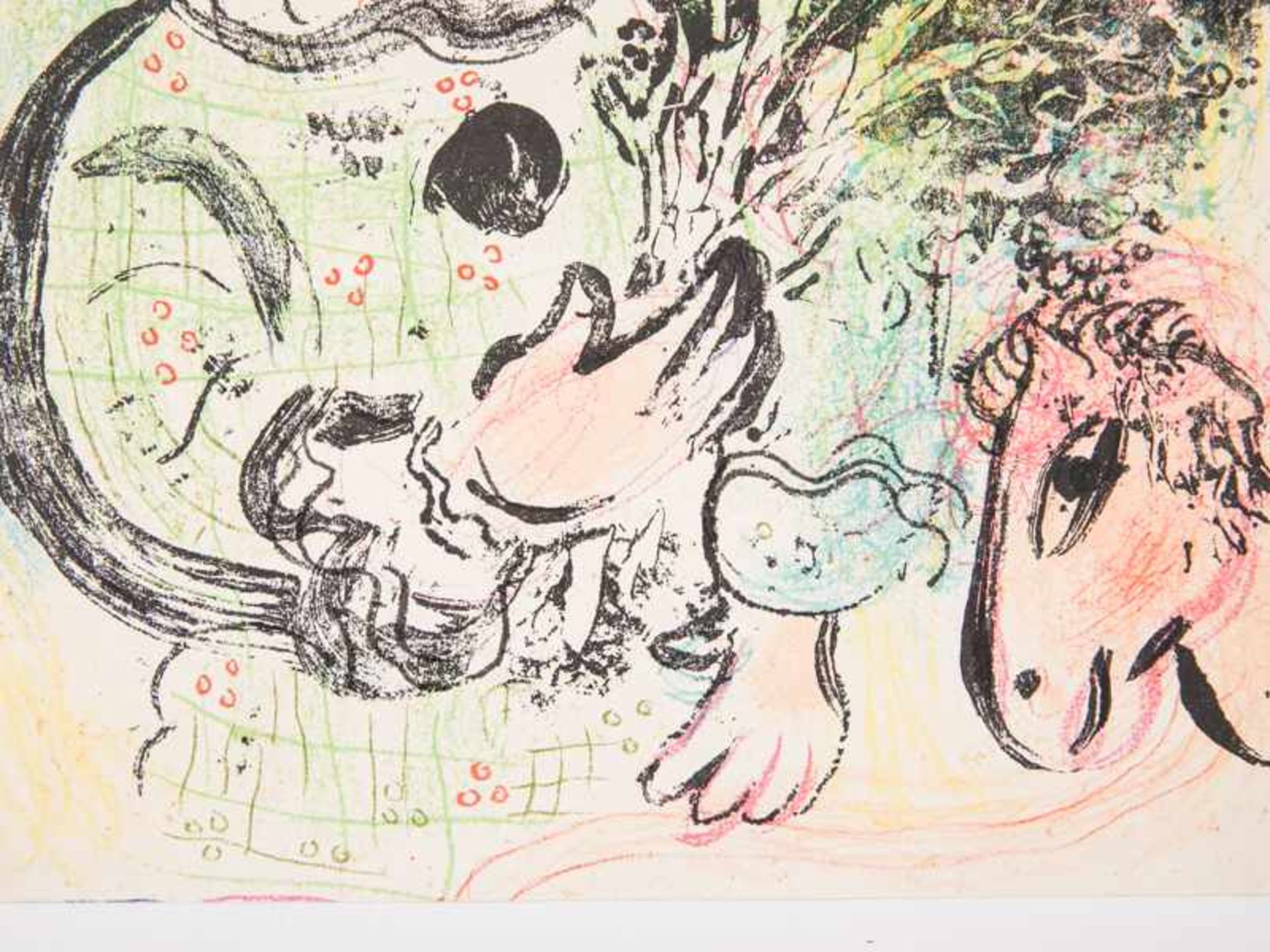 Chagall, Marc (1887 - 1985). Farblithographie, "Blumengeschmückter Clown", unsigniert; verlegt bei - Bild 8 aus 8