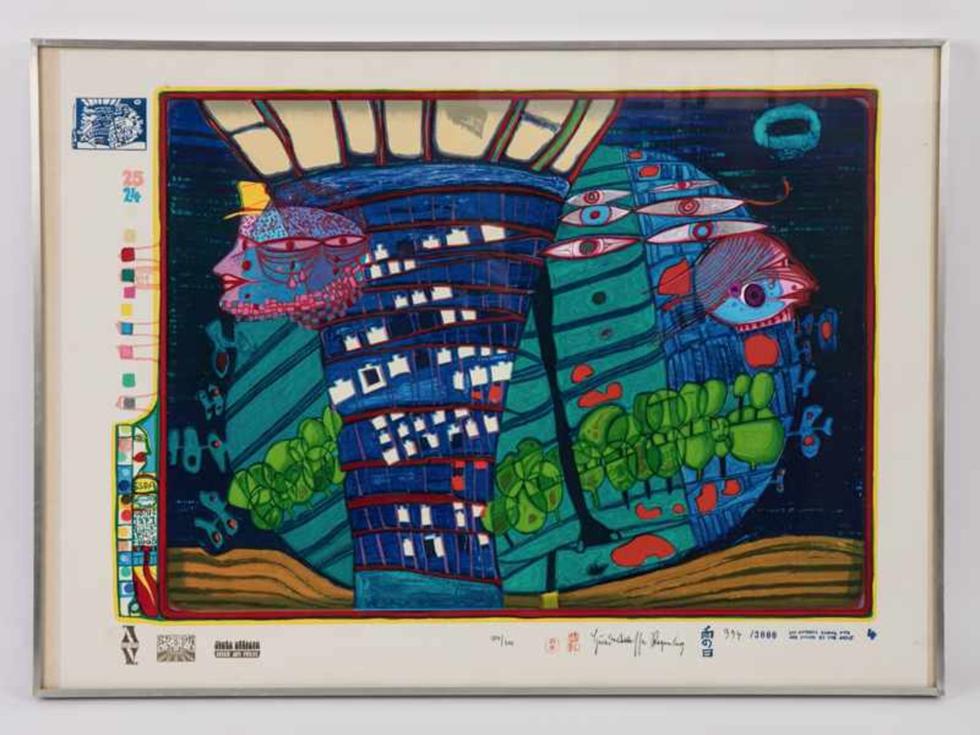 Hundertwasser, Friedensreich (1928 - 2000). "Look at it on a rainy day", 1971/ 72, 10 Farb- - Bild 34 aus 40