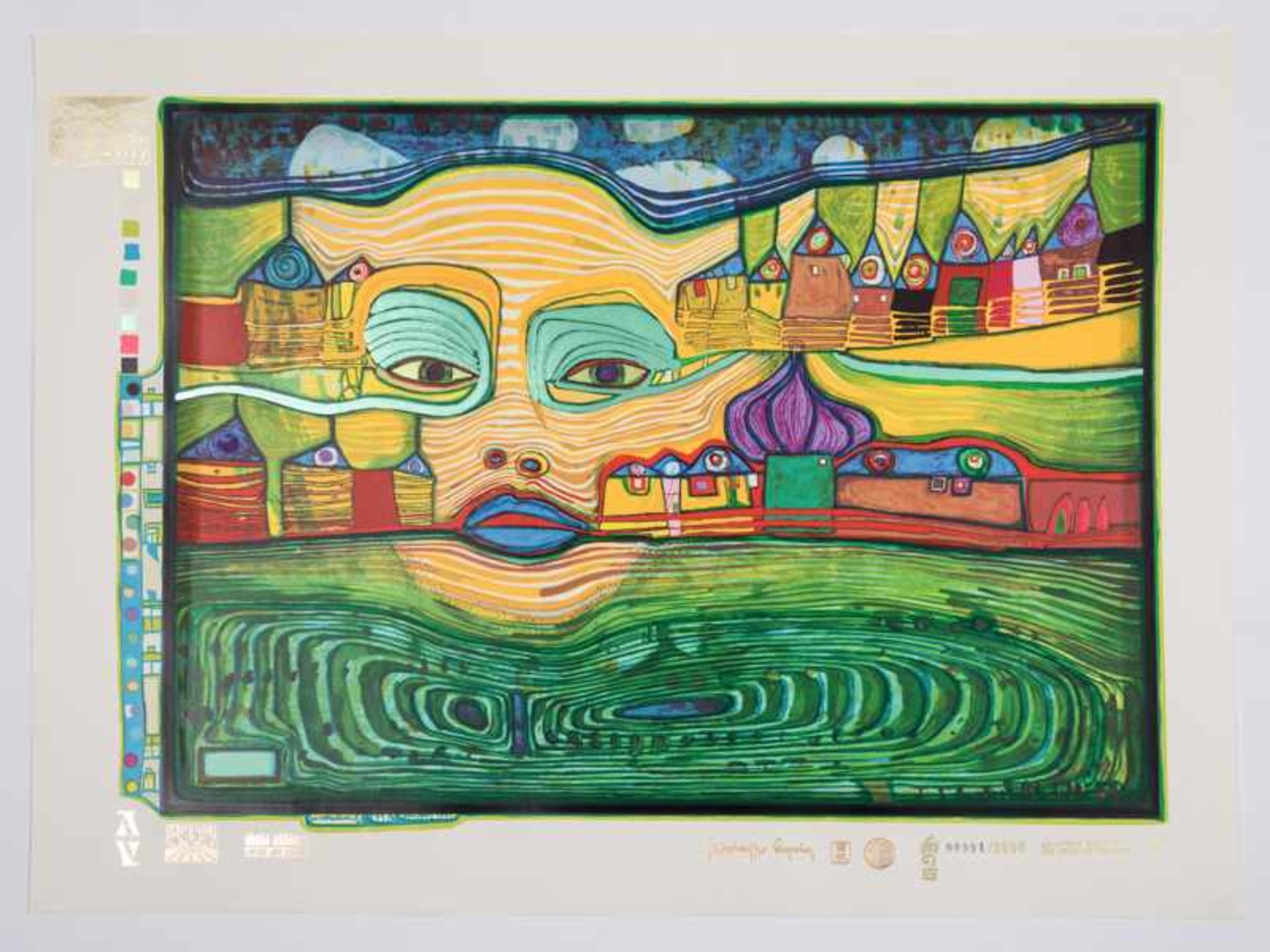 Hundertwasser, Friedensreich (1928 - 2000). "Look at it on a rainy day", 1971/ 72, 10 Farb- - Bild 11 aus 40